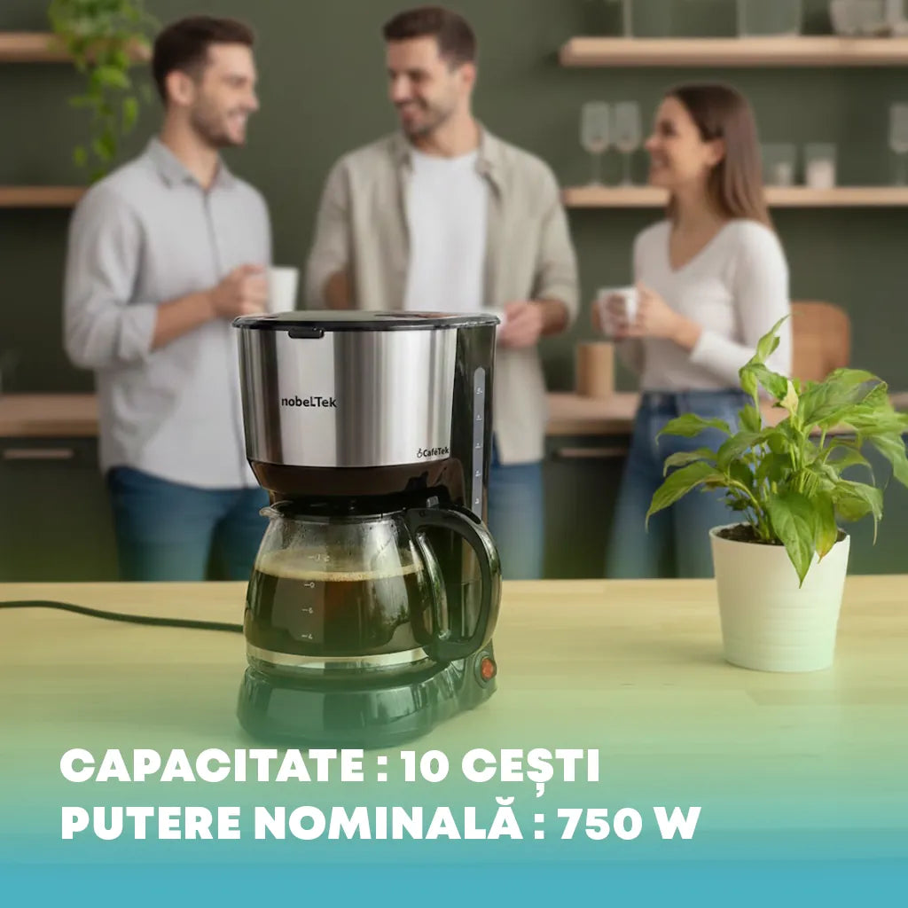 NobelTek SDA Cafetiera Cafetiera NobelTek NCM75B | 750W, 1.25L, Anti-picurare, Mentinere cald