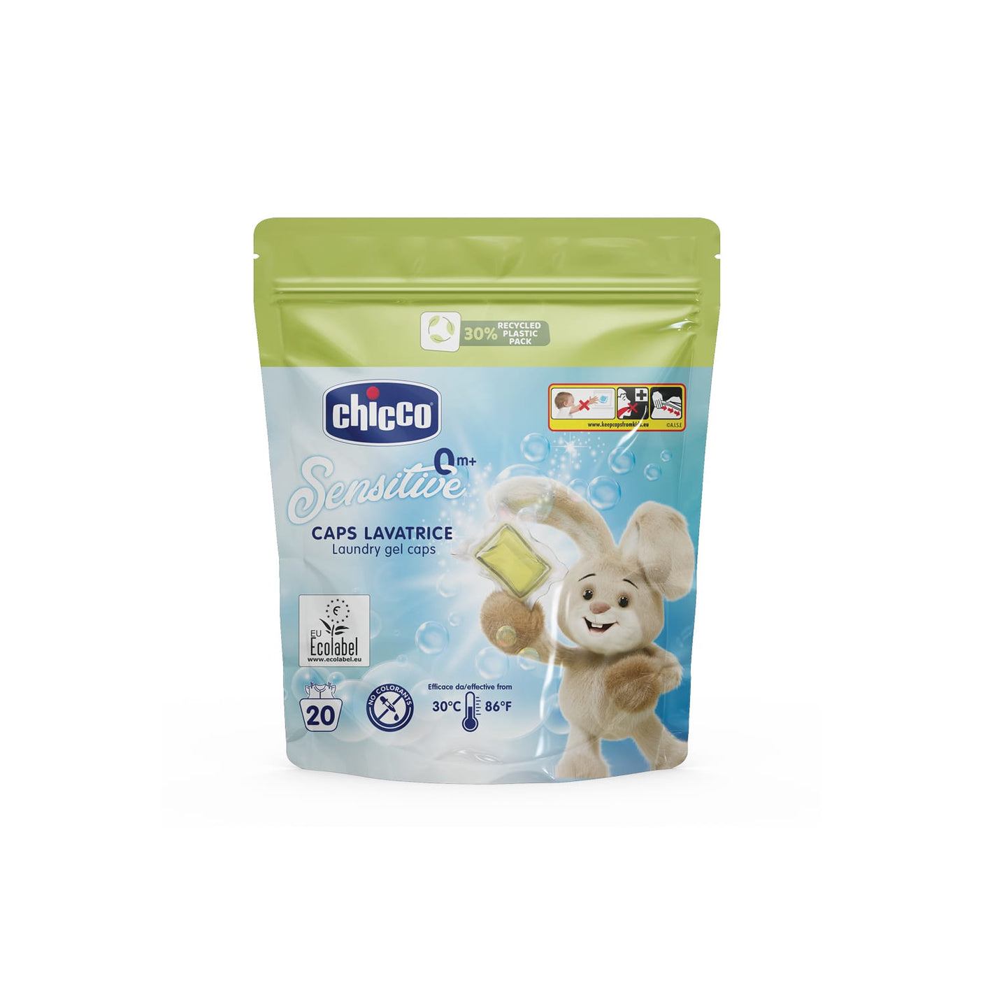Chicco Îngrijire bebe Detergent Hipoalergenic Chicco Sensitive 12097-7 | 20 Capsule, 0 Luni+