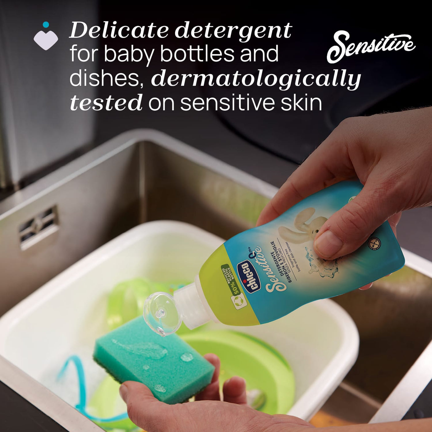 Chicco Îngrijire bebe Detergent pentru Biberoane si Vesela Bebelusului Chicco 09570-7 | 300ml, 0 Luni+