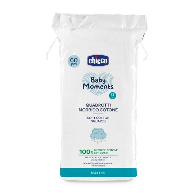 Chicco Îngrijire bebe Dischete Bumbac Chicco 10609-9 | Baby Moments, 60 Bucati, 0 Luni+