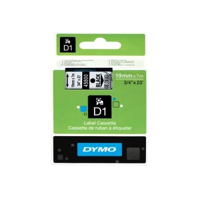 Dymo Bandă de etichetare Bandă etichete originală Dymo 45800 (S0720820), text negru pe transparent, pentru aparate de etichetare compatibile Dymo
