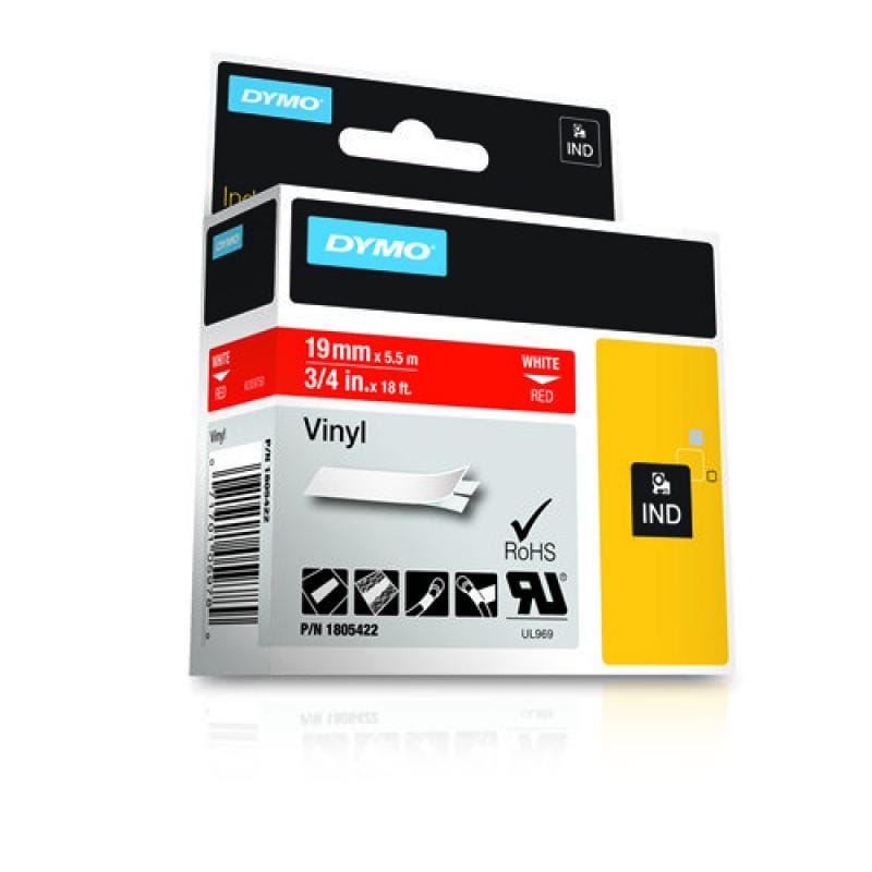 Dymo Bandă de etichetare Bandă de etichetare DYMO vinil 1805422, alb/roșu, pentru imprimante de etichete DYMO