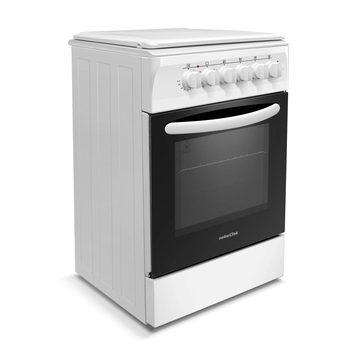 NobeLTek Cooking Aragaz Aragaz Nobeltek NLT 5604A/E1 | 50x60cm, Gaz + Electric, Ventilator, Alb, 50x60x85cm
