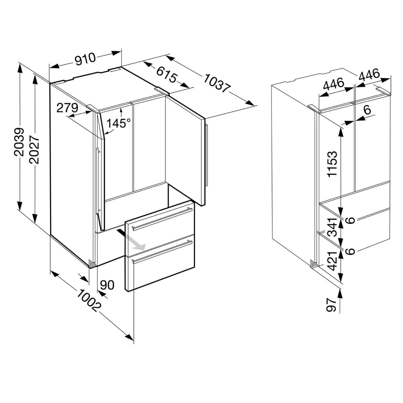 Liebherr Combina frigorifica, Gama: PremiumPlus, Clasa energetica: A++, Clasa climatica: SN-T, Culoare: inox, DuoCooling, Capacitate neta totala: 480, Capacitate neta racitor: 364, din care capacitate neta BioFresh: 69, Capacitate neta congelator: 116, Tip congela