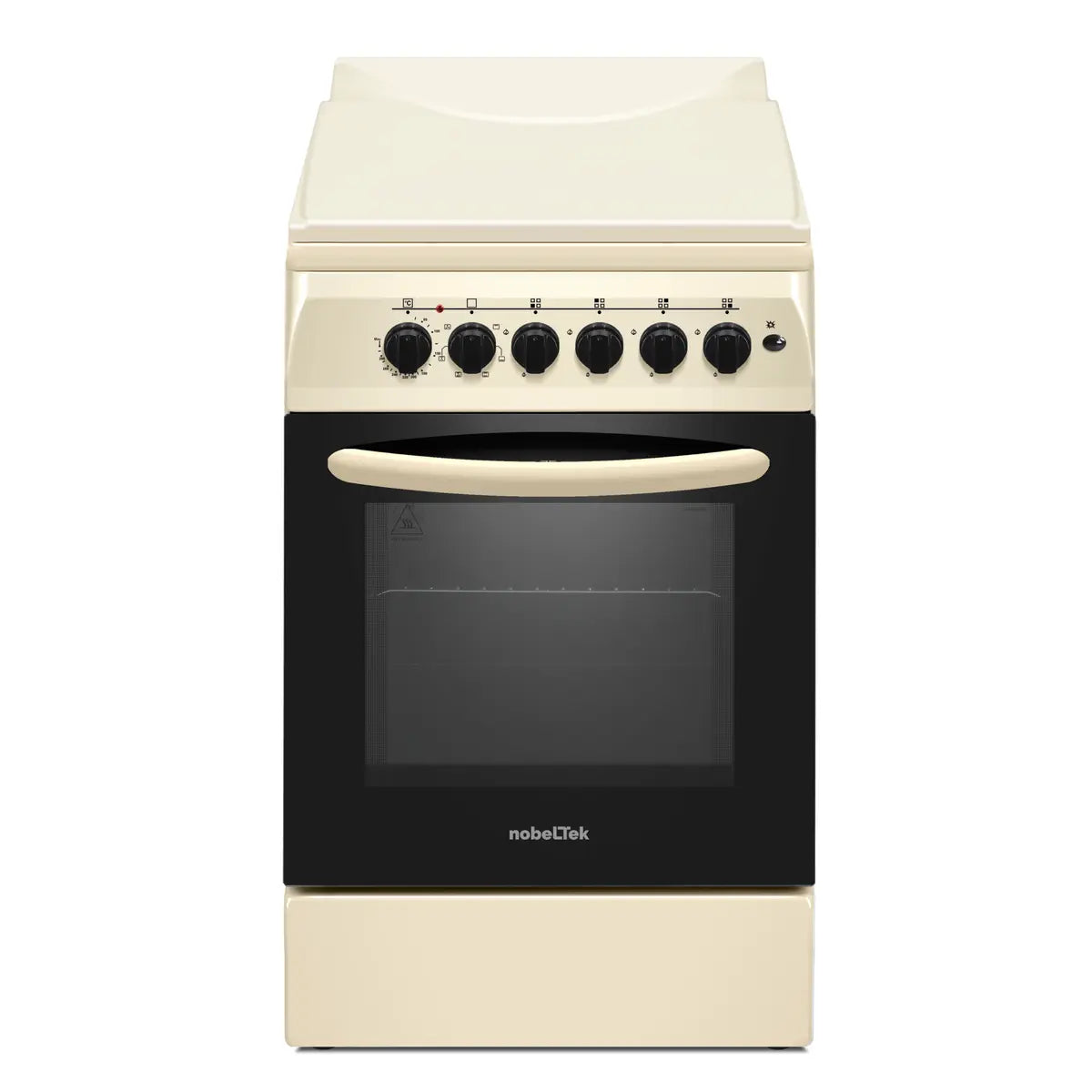 Nobeltek Aragaz Aragaz Nobeltek NLT 5604B/E1 | 50x60cm, Gaz + Electric, Ventilator, Bej, 50x60x85cm
