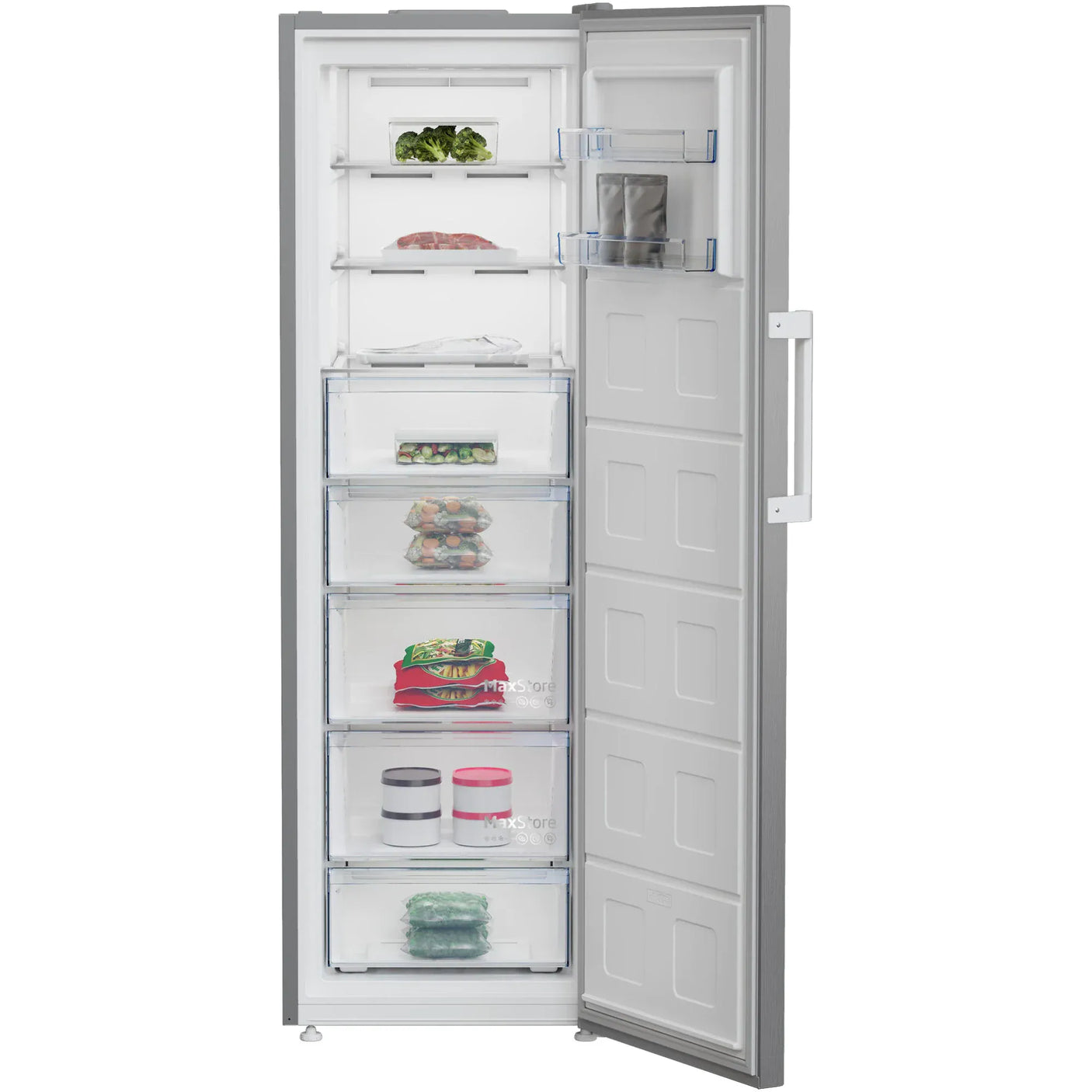 Beko Congelator vertical Congelator Vertical Beko B5RFNE314XB | 286L, NoFrost, Clasa E, Display