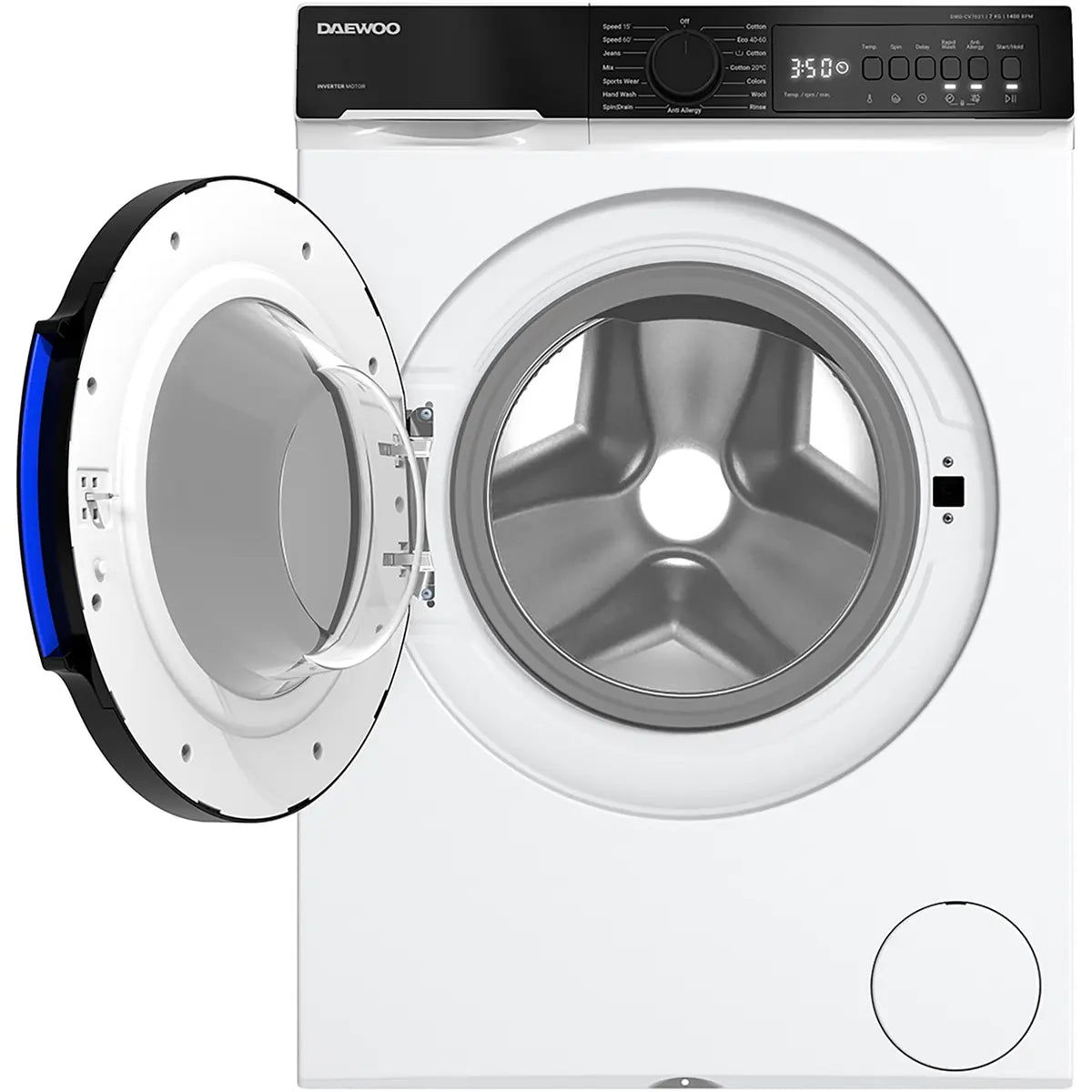Daewoo Masina de spalat rufe Masina de spalat rufe Daewoo DWD-CV7021 | 7kg, 1400RPM, Inverter, Clasa A