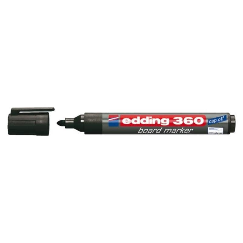 Edding Marker Marker pentru tablă albă Edding 360, negru, vârf rotund, ștergere uscată, uscare rapidă (4-360001)