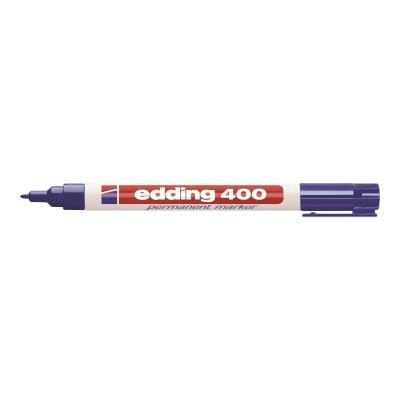Edding Marker Marker Permanent Edding 400 Albastru, Rezistent la Apă și Ștergere, pentru Plastic Metal Sticlă Lemn (4-400003)