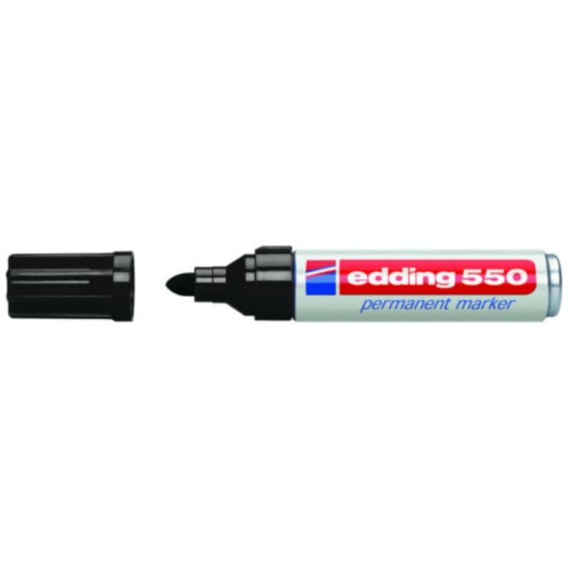 Edding Marker Marker permanent Edding 550 negru, cerneală rezistentă, pentru multiple suprafețe (4-550001)
