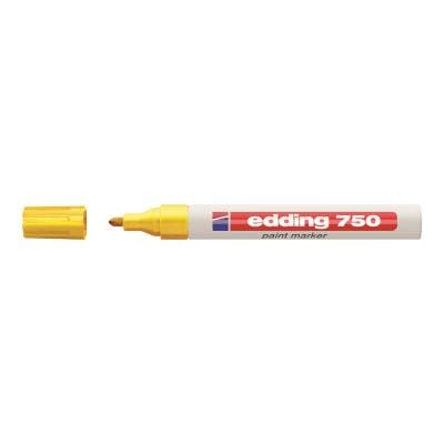 Edding Marker Marker cu vopsea Edding 750 galben, pentru marcaje permanente pe diverse suprafețe, vârf rotund 2–4 mm