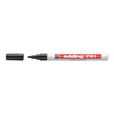 Edding Marker Marker cu vopsea Edding 751, negru (Schwarz), pentru marcaje permanente pe diverse suprafețe, cod 4-751001 / 4751001