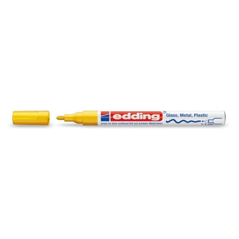 Edding Marker cu vopsea Edding 751, galben (Gelb), pentru metal, plastic, sticlă și lemn, 4-751005 (4751005)