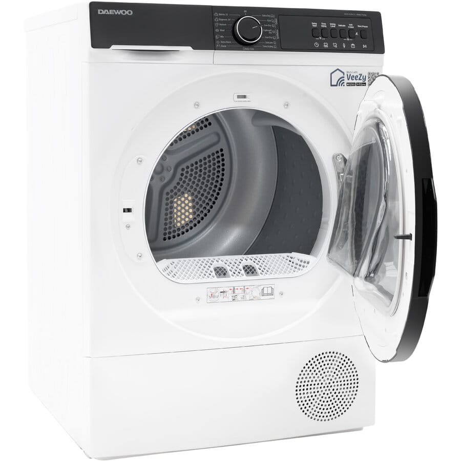 Daewoo Uscator de rufe Uscator de rufe Daewoo DDR-XV9A/C | 9kg, Pompa de caldura, Clasa C, Wi-Fi, 59.6x60.9x84.5cm