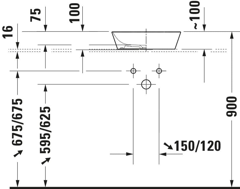 Duravit Lavoar baie Lavoar Duravit Cape Cod 2328400000 | Oval, 400mm, Alb, Montare pe Blat