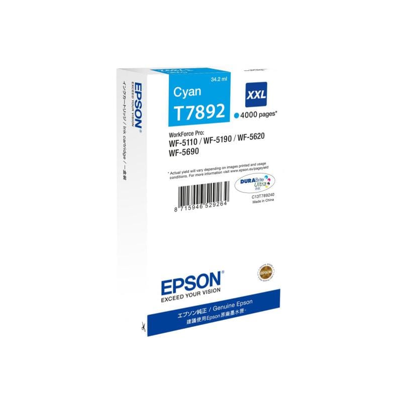 EPSON Cartuș Cerneală Epson Cyan High Capacity C13T789240 pentru Imprimantă Epson
