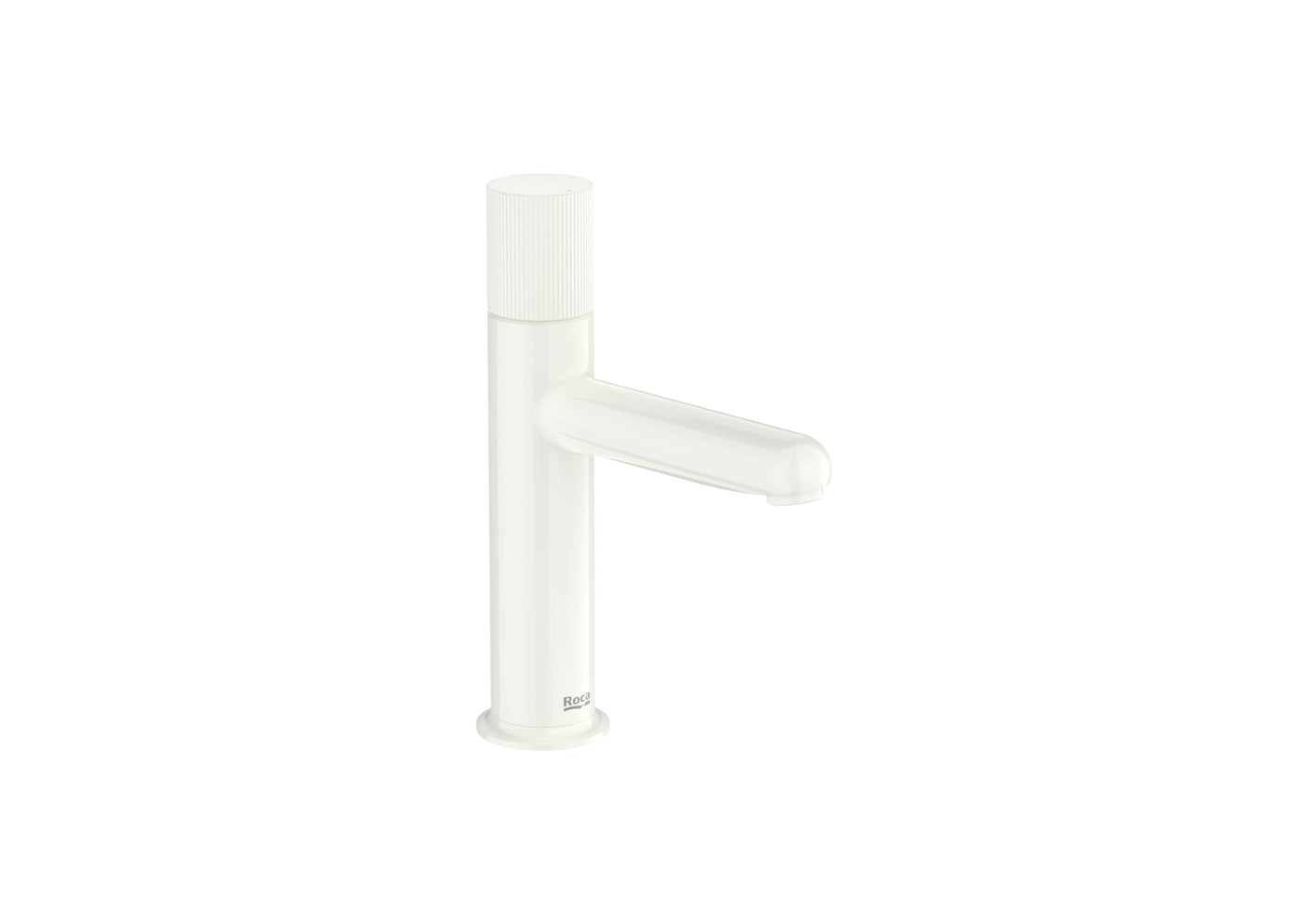 Roca Baterie lavoar Roca, Gama NU, monocomanda, marime S, levier metalic Stripes, cartus ceramic, fara set de evacuare, glossy white, alb