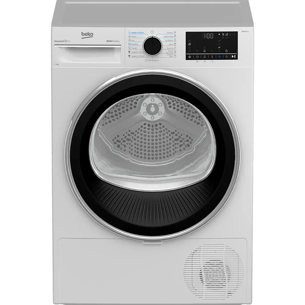 Beko Uscator de rufe Uscator de rufe Beko B5T69233 | 9kg, Pompa caldura, Clasa C, RecycledDry, 59.8x60.5x84.6cm