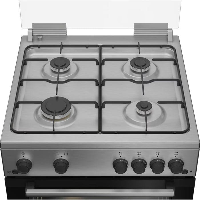 Beko Aragaz Aragaz Beko FBGT62110DXO | 4 Arzatoare, Grill Gaz, Rotisor, Timer, 60x60x85cm