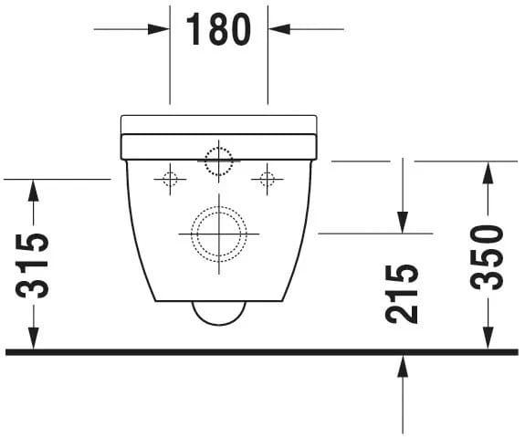 Duravit Vas wc Duravit, Toilet wall mounted 54 cm Starck 3 white, washdown, Durafix, rimless, suspendat, evacuare orizontala, fara capac (0063810000, 0063890000), alb