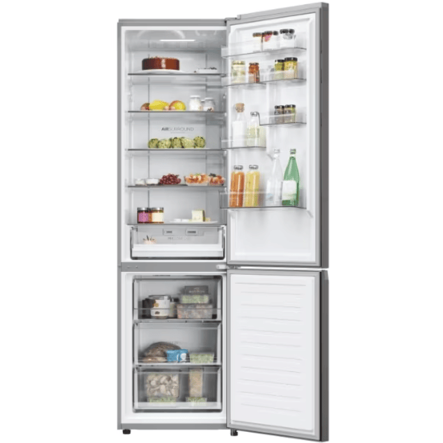 HAIER Combina frigorifica HAIER, No Frost, 406 l, H 205 cm, Clasa D, Wi-Fi, dark inox