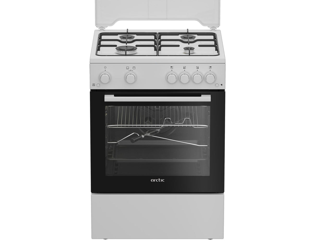 ARCTIC Aragaz Aragaz Arctic ABGM6611DTTL | Gaz, 4 arzatoare, Cuptor gaz, Rotisor, 60cm, Alb