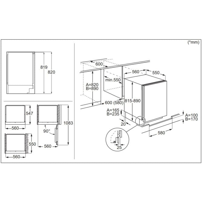Electrolux Frigider Frigider Incorporabil Electrolux LXB2AE82S | 127L, Sub Blat, Clasa E, 56x54.7x81.9cm