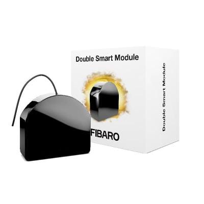 FIBARO Modul Inteligent FIBARO Double Smart Module FGS-224, Z-Wave Plus, 2 Canale, Control Iluminat si Consumatori