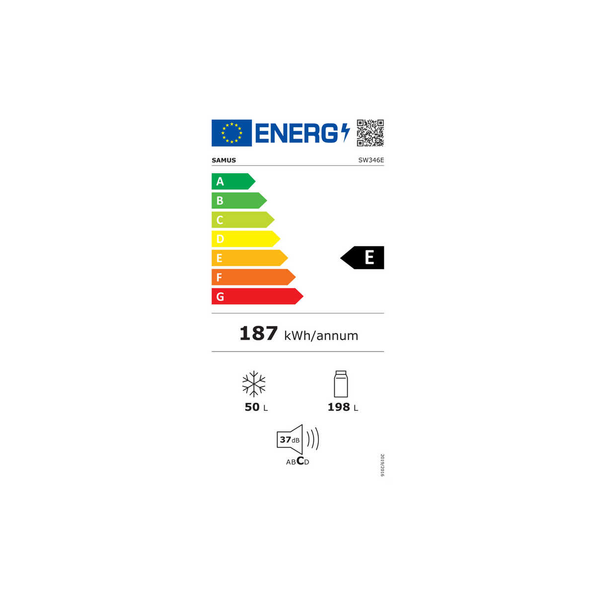 Frigider Samus SW346E | 248L, Clasic, 55x58x165cm