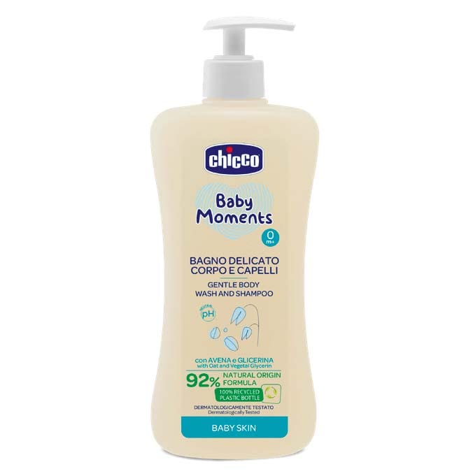 Chicco Îngrijire bebe Gel De Dus Si Sampon Chicco Baby Moments 10594-9 | 500ml, Fara Lacrimi, 0 Luni+