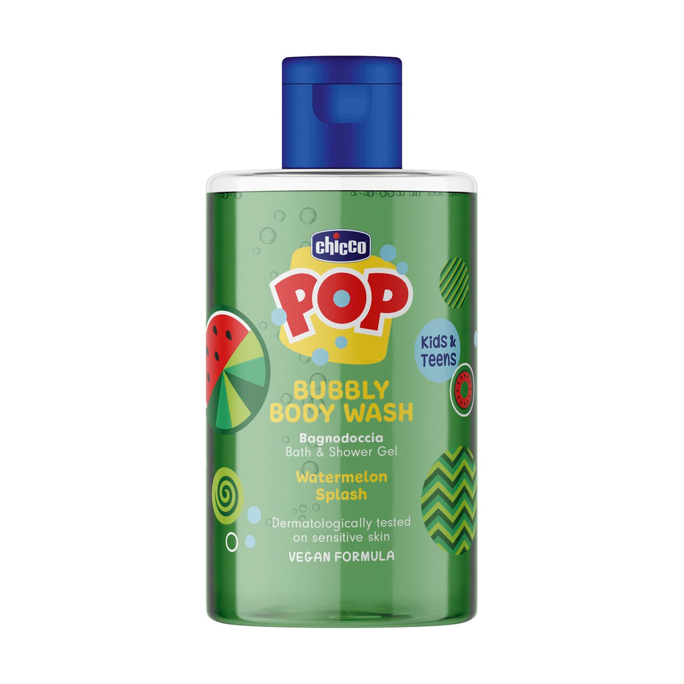 Chicco Îngrijire bebe Gel de Dus Chicco Pop 12371-9 | 300ml, Spumant, Aroma Pepene Rosu, Vegan