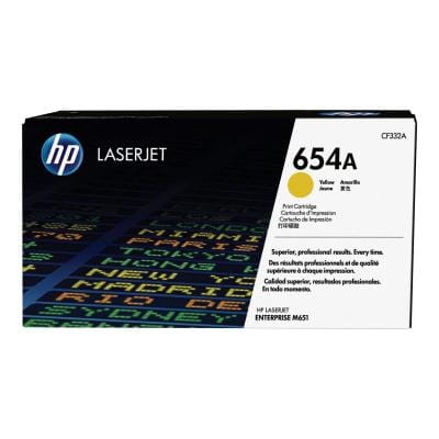 HP Consumabile imprimanta Cartuș toner original HP 654A (CF332A) Galben pentru HP LaserJet, calitate profesională imprimare color