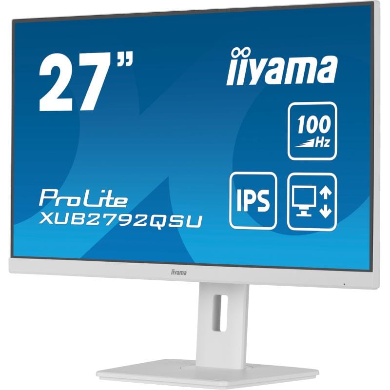 Iiyama Monitor PC Monitor Iiyama XUB2792QSU-W6 | 27", QHD, IPS, Ergonomic, Alb