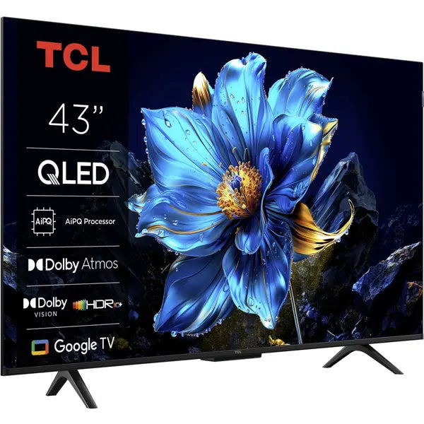 Televizor TCL QLED 43P7K | 108 cm, Smart Google TV, 4K, Clasa F
