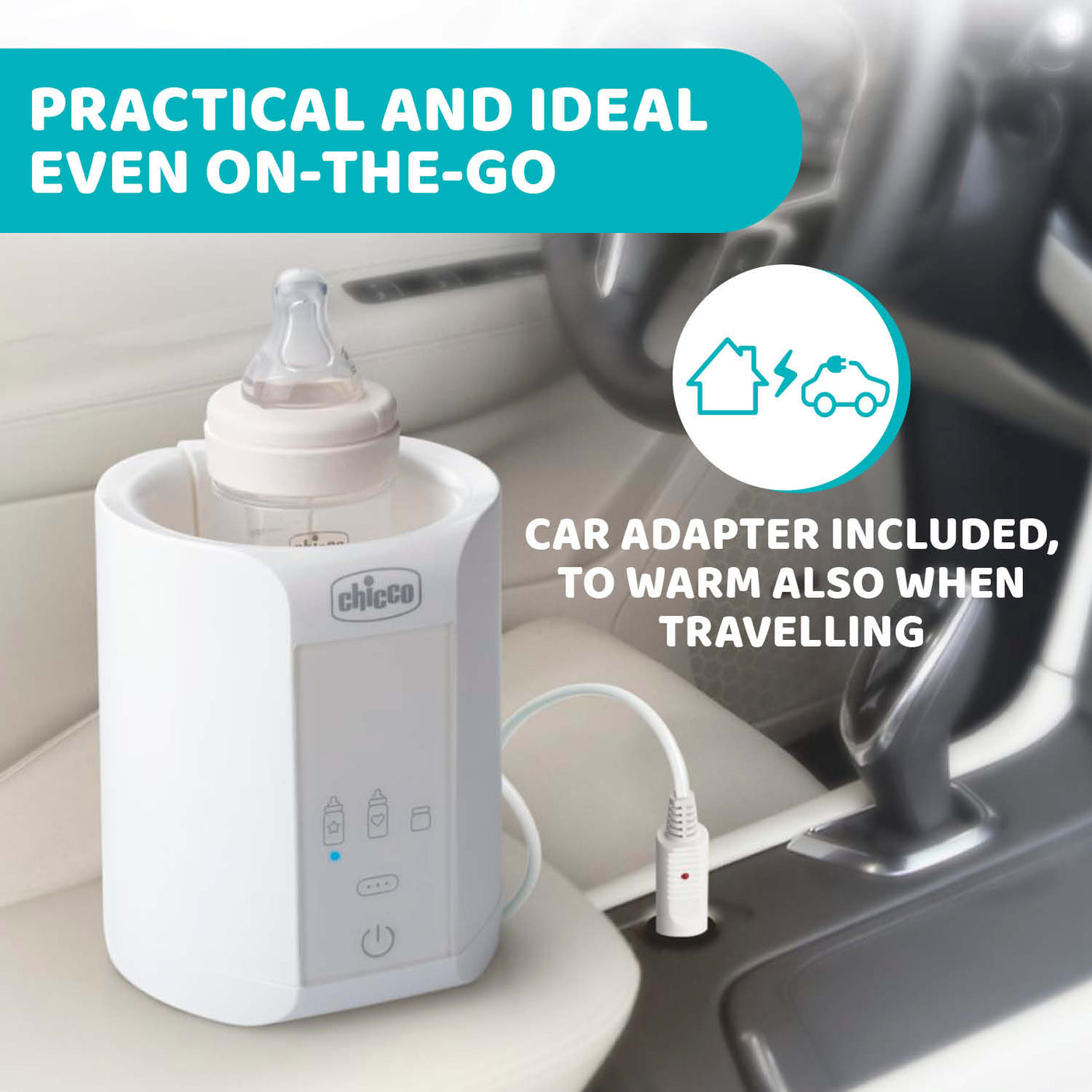 Chicco Alimentație bebe Incalzitor Biberoane Chicco 0738910-7 | 2 in 1, Adaptor Auto, 0 Luni+