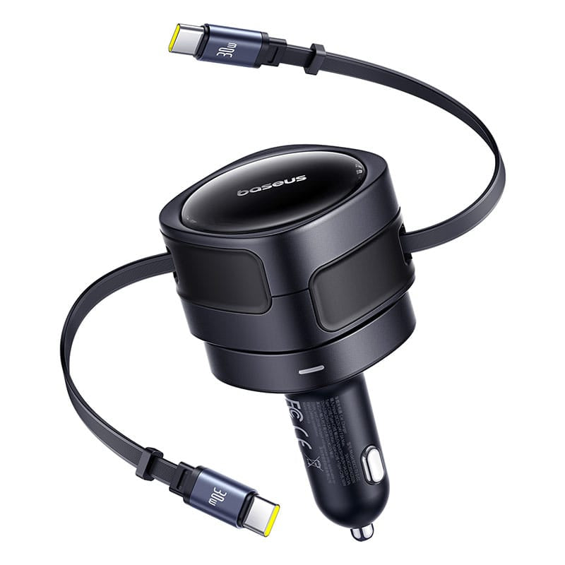 Baseus Incarcator auto Incarcator Auto Baseus C00035507121-01 | 60W, 2x USB-C Integrate, 3A, Negru