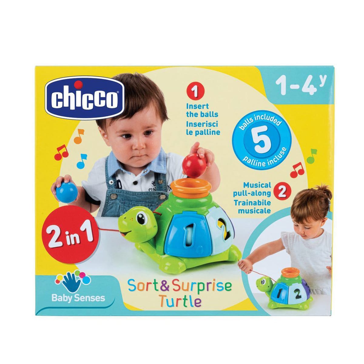 Chicco Jucării Jucarie Chicco 10622-1 | Broscuta Testoasa, 2 in 1, Sorteaza si Surprinde, 1-4 ani