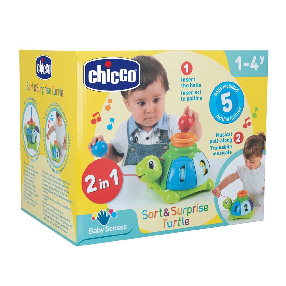 Chicco Jucării Jucarie Chicco 10622-1 | Broscuta Testoasa, 2 in 1, Sorteaza si Surprinde, 1-4 ani