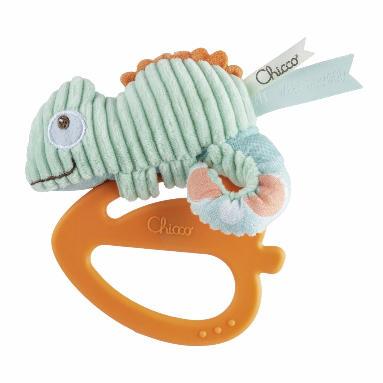 Chicco Jucării Jucarie Chicco 11466-1 | Cameleon My Sweet Doudou, 2 in 1, Zornaitoare, Inel Gingival, 3luni+