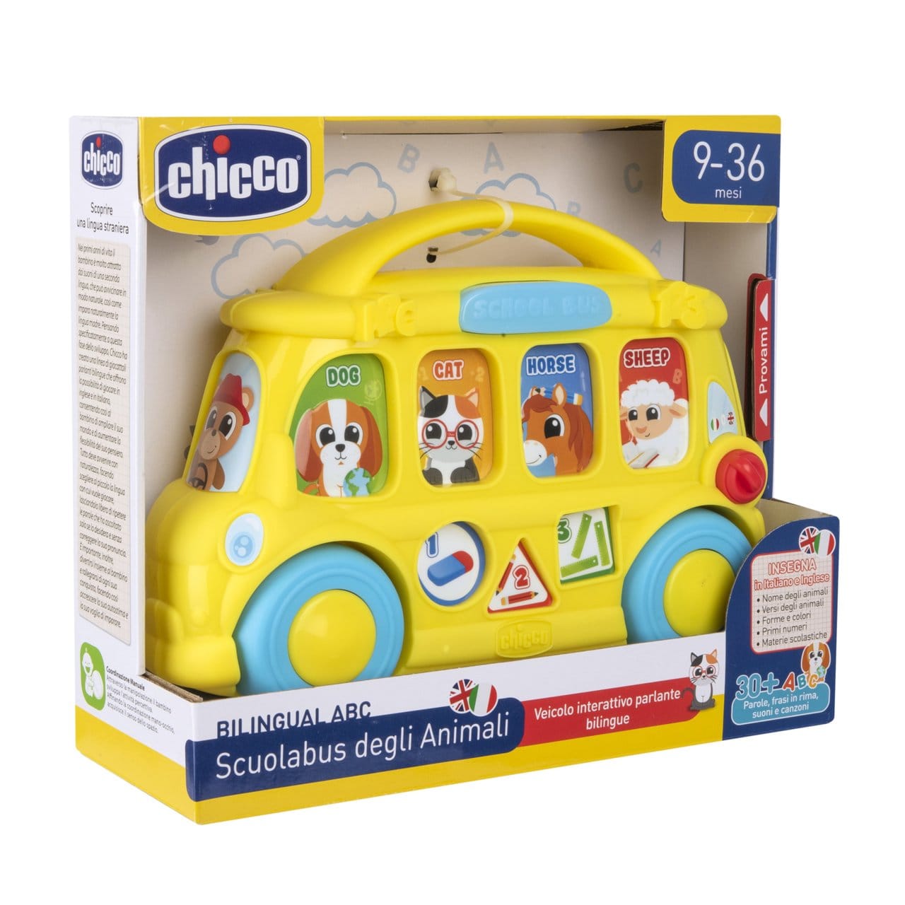 Chicco Jucării Jucarie Chicco 1129700-1 | Autobuz Scolar Interactiv, Bilingva, 9-36 Luni