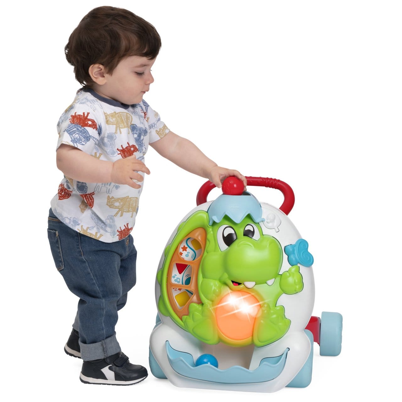 Chicco Jucării Jucarie Chicco 11293-1 | Centru Activitati 2-in-1, Antemergator Dinozaur, 9-24 Luni