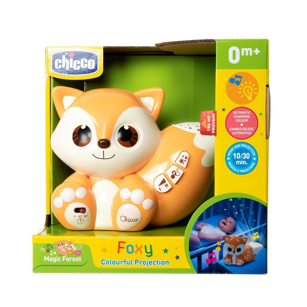 Chicco Jucării Jucarie Chicco 10064-1 | 2 in 1 Carucior si Lampa Veghe, Vulpita Foxy, 0 Luni+