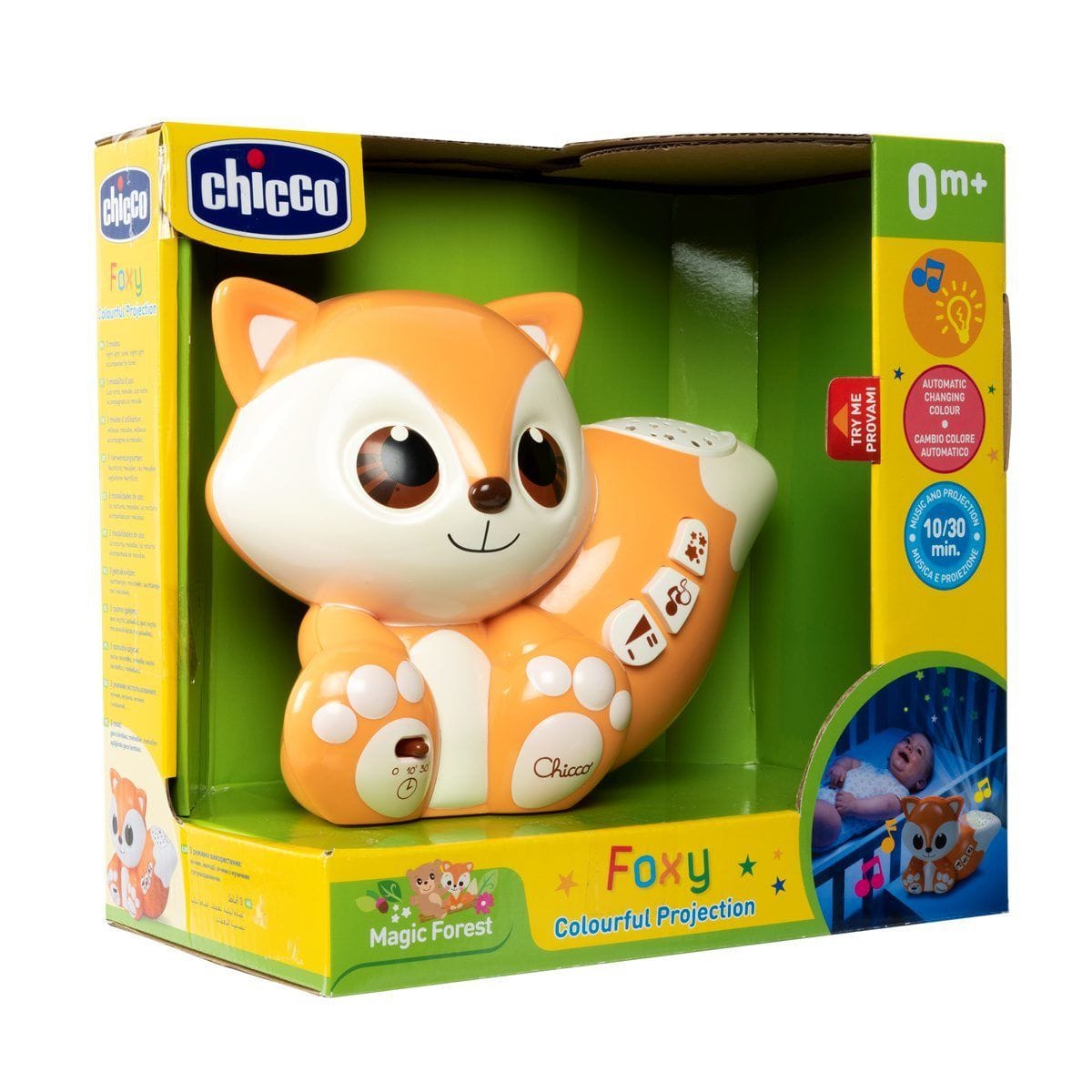 Chicco Jucării Jucarie Chicco 10064-1 | 2 in 1 Carucior si Lampa Veghe, Vulpita Foxy, 0 Luni+