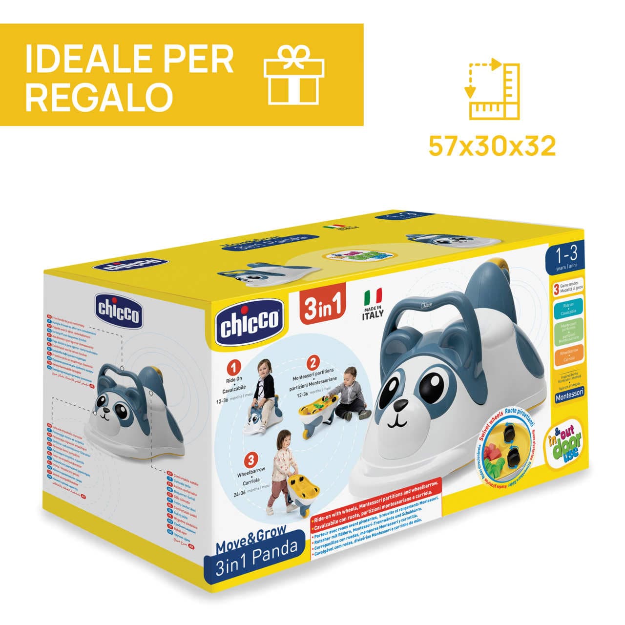 Chicco Jucării Jucarie Chicco 11856-1 | Ride-on Panda Montessori, 1-3 ani