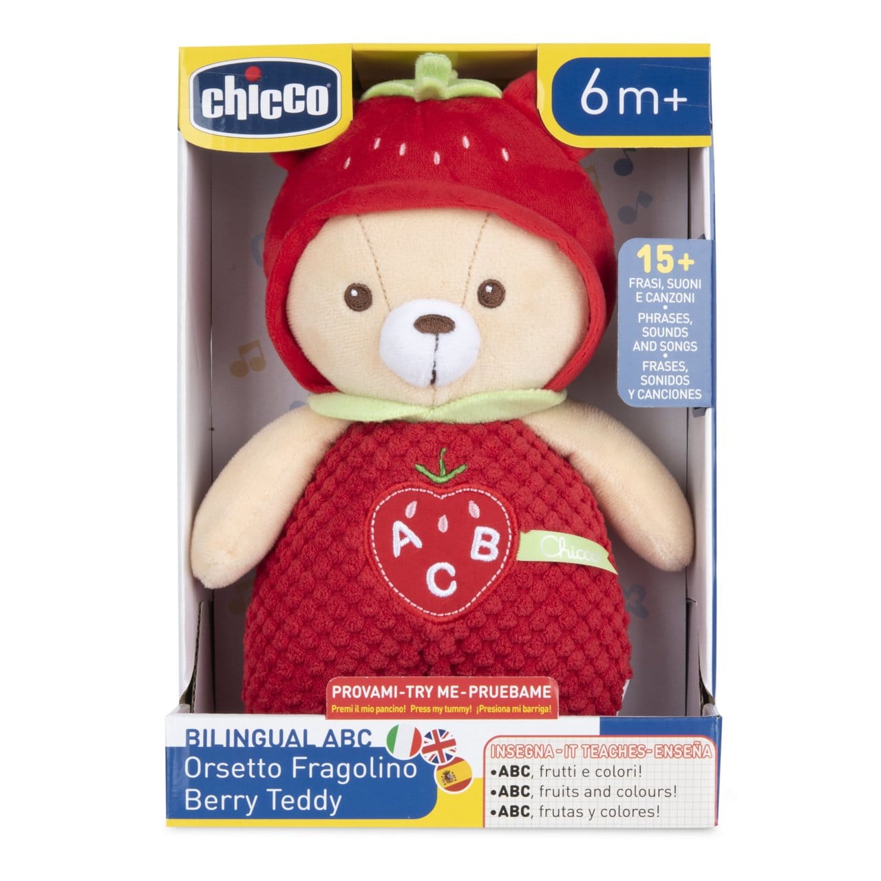 Chicco Jucării Jucarie Chicco Berry Teddy | Ursulet Interactiv, Trilingv It/En/Sp, 6luni+