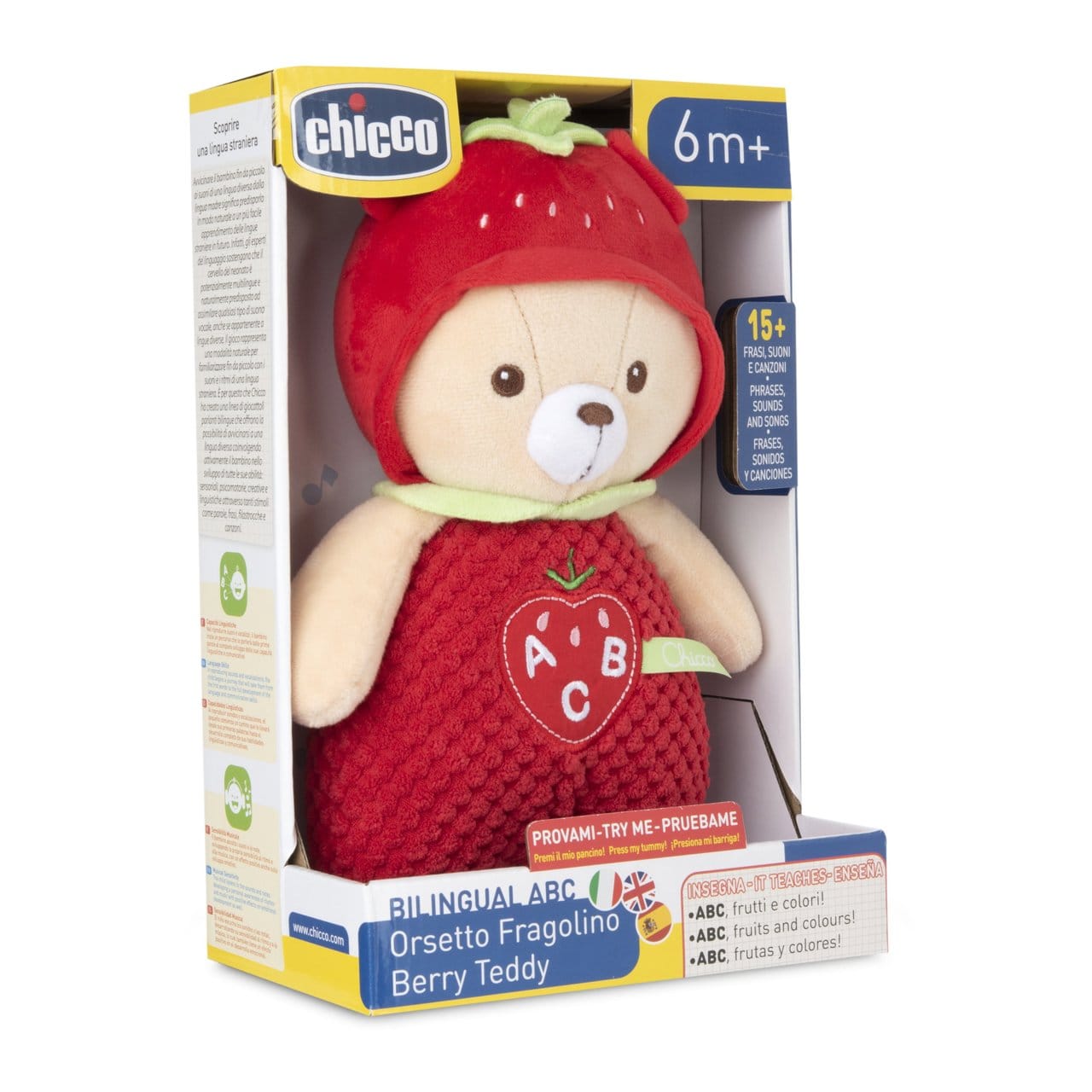 Chicco Jucării Jucarie Chicco Berry Teddy | Ursulet Interactiv, Trilingv It/En/Sp, 6luni+
