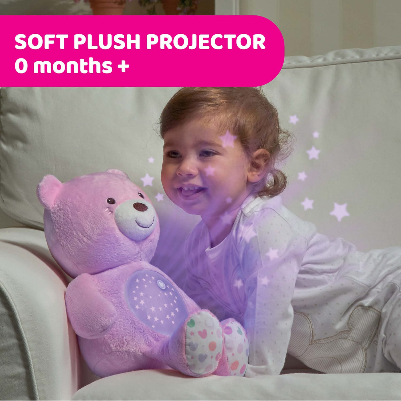 Chicco Jucării Jucarie cu Proiectie Chicco 0801510-1 | Ursulet Bebelus, Roz, 0luni+