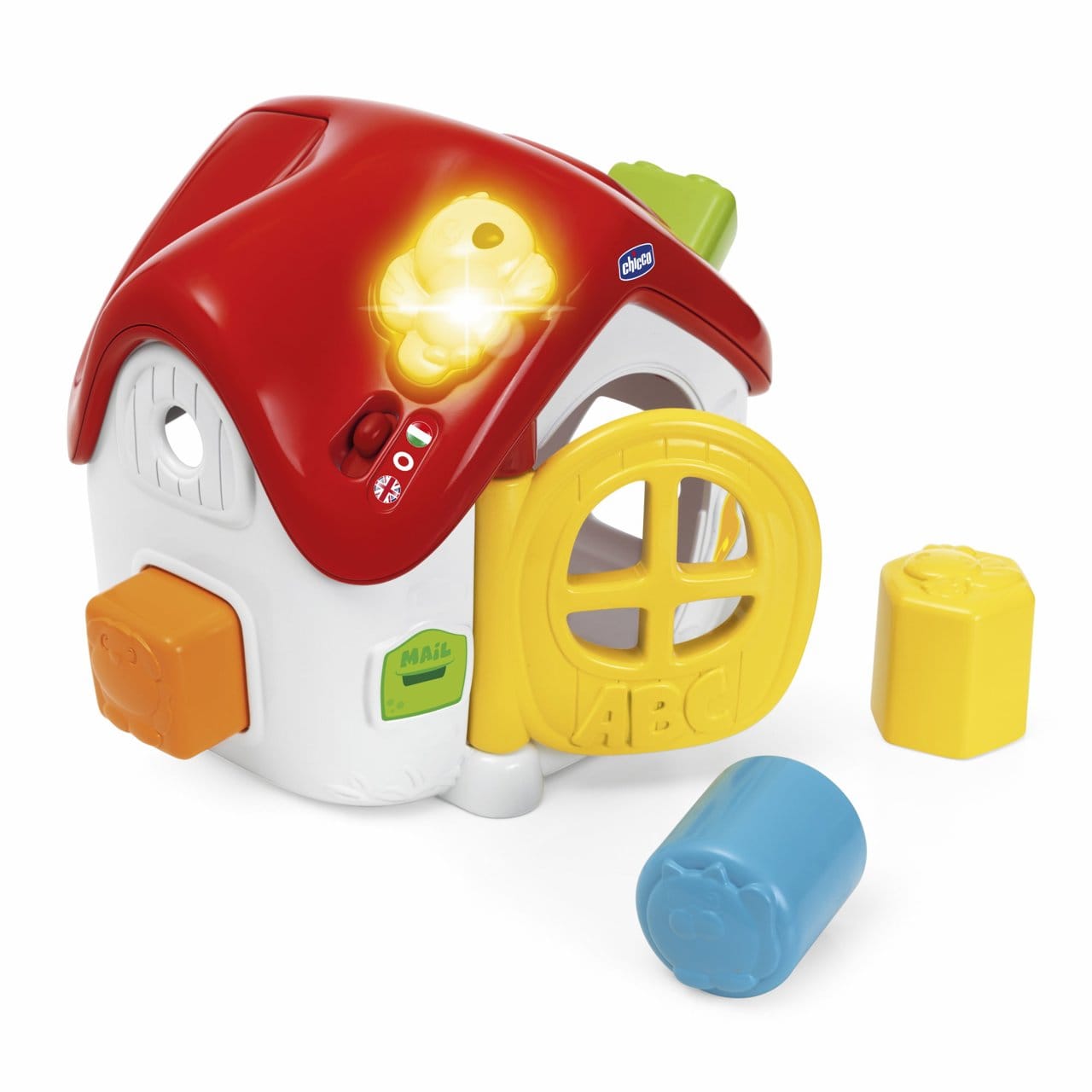 Chicco Jucării Jucarie Chicco 1209600-1 | Sortare 2 in 1, Casuta ABC, Franceza-Engleza, 10-36 Luni