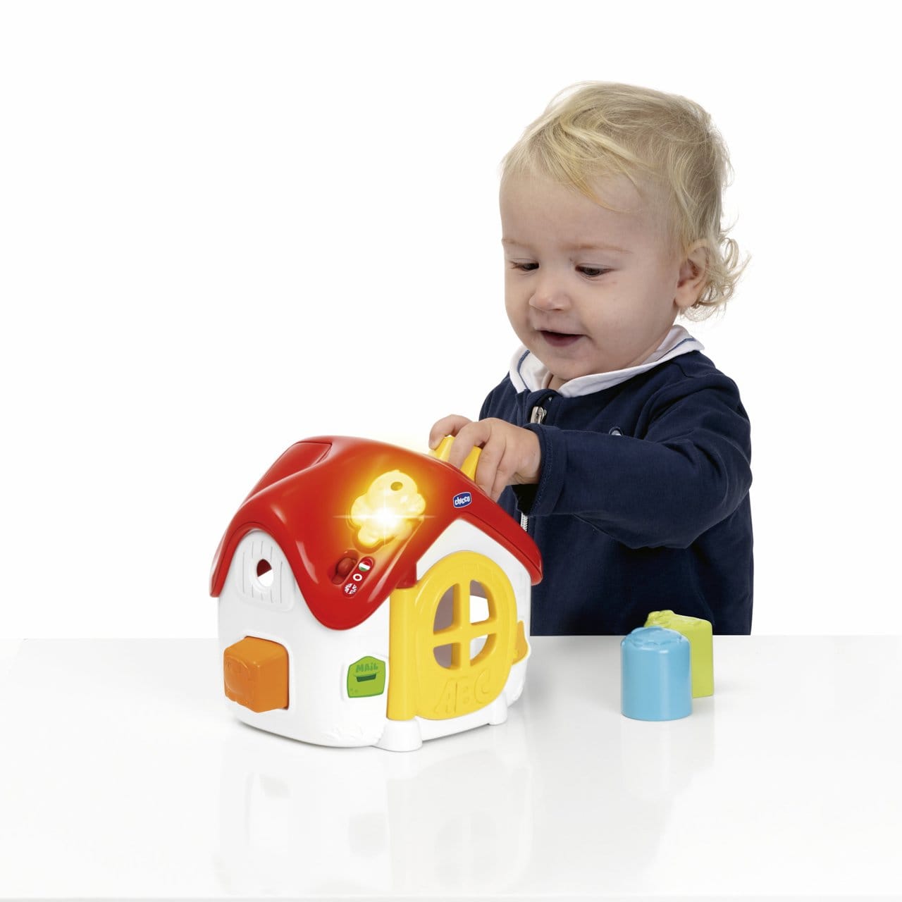 Chicco Jucării Jucarie Chicco 1209600-1 | Sortare 2 in 1, Casuta ABC, Franceza-Engleza, 10-36 Luni