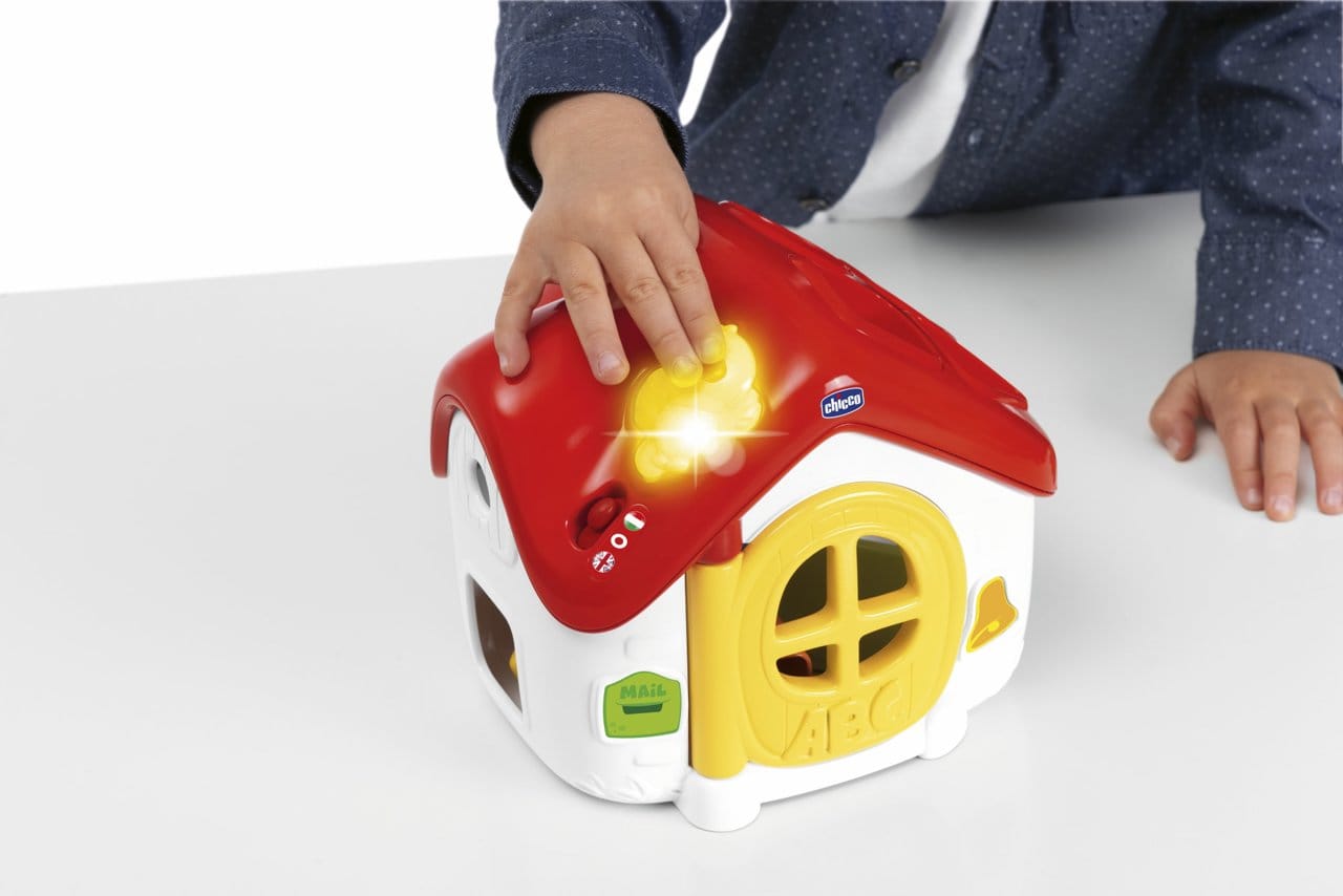 Chicco Jucării Jucarie Chicco 1209600-1 | Sortare 2 in 1, Casuta ABC, Franceza-Engleza, 10-36 Luni